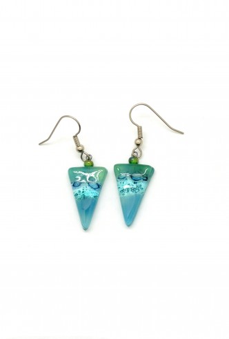 Pointed Triangle Glass Earrings